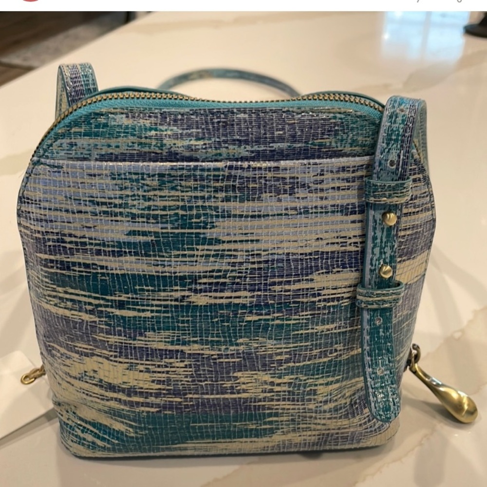 HOBO Leather Crossbody Crackled Glass NEW